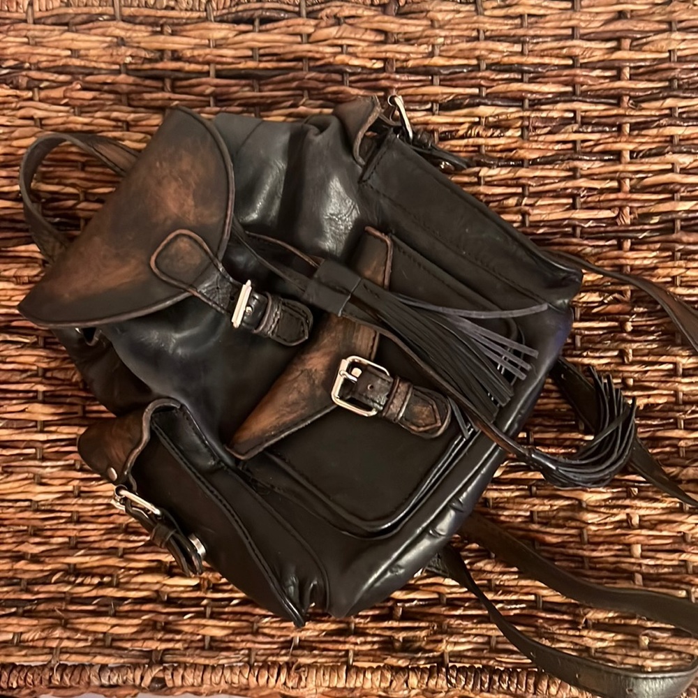 Black Distressed Freebird Brett Mini Backpack